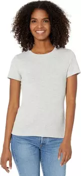Футболка Lilla P 1x1 Rib Short Sleeve Crew Neck T-Shirt, цвет Heather Grey