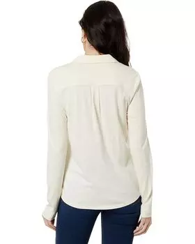 Футболка Lilla P Long Sleeve Button-Down Tee, цвет Talc