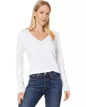 Футболка Lilla P Rolled Edge V-Neck Tee, белый