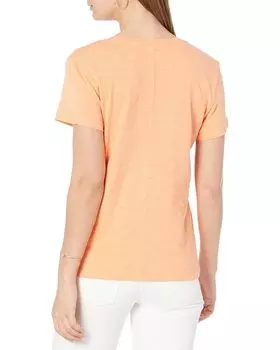 Футболка Lilla P V-Neck Short Sleeve Back Seam Tee, цвет Melon