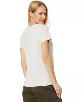 Футболка Lilla P V-Neck Short Sleeve Back Seam Tee, цвет Nickel