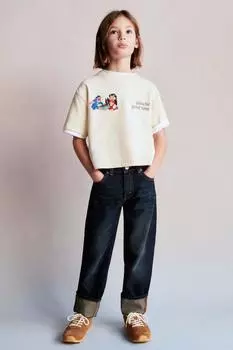 Футболка «лило и стич» дисней ZARA, экрю