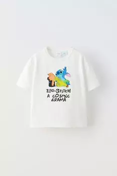 Футболка лило и стич disney ZARA, белый