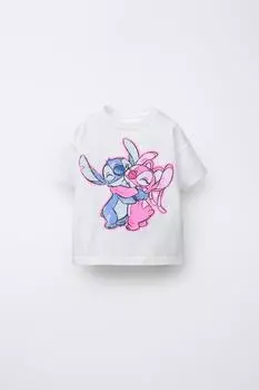 Футболка lilo & stitch disney ZARA, белый