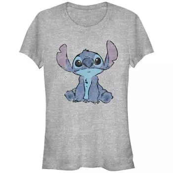 Футболка Lilo & Stitch с принтом Stitch в винтажном стиле для девочек Disney, серый
