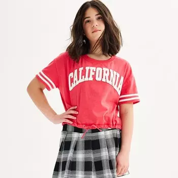 Футболка Limited Too с завязкой спереди для девочек 7–16 лет, цвет California Red