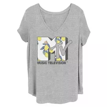 Футболка лимонного цвета для юниоров больших размеров MTV Music Television Licensed Character