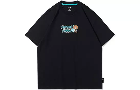 Футболка Line Friends X Sports Fashion Collection унисекс, черная Lining, черный