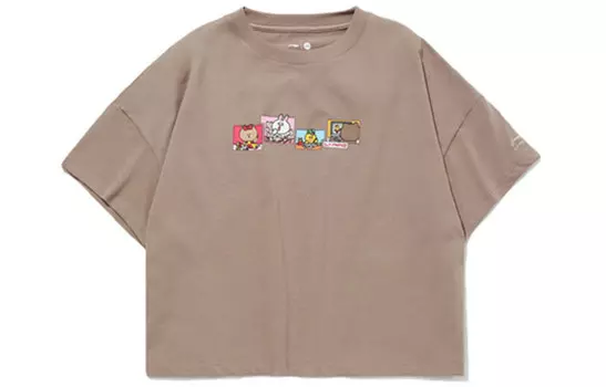 Футболка Line Friends X женская цвета хаки Lining