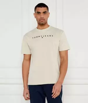 Футболка линейный логотип футболка расширенный Regular fit Tommy Jeans, экрю