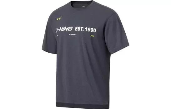 Футболка LiNing Fitness Series унисекс, разноцветная, темно-серая, Mixed Color Dark Gray