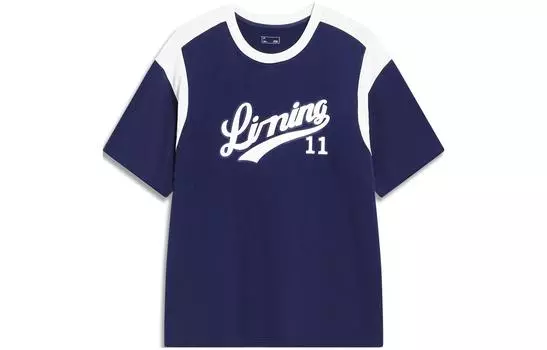 Футболка LiNing Sports Fashion Collection унисекс, темно-голубой горох