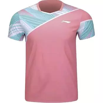 Футболка LiNing унисекс, герань, розовая
