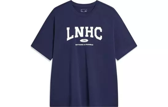 Футболка LiNing унисекс, темно-синий горох