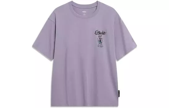 Футболка LiNing x Disney унисекс, дымчато-серая, лиловая