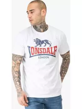 Футболка Lion Two Tone Herren T-Shirt normale Passform Lonsdale, белый
