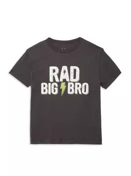 Футболка Little Boy's Rad Big Bro со слоганом Chaser, черный