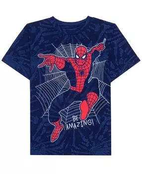 Футболка Little Boys Be Spider Amazing с короткими рукавами и рисунком Hybrid