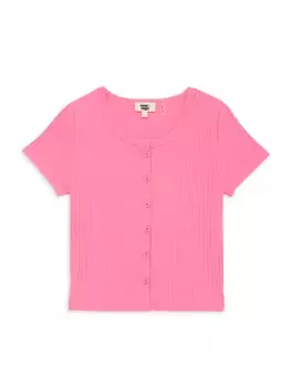 Футболка Little Girl's & Girl's Brooke в рубчик Everafter, цвет party pink
