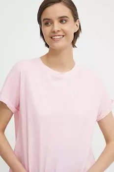 Футболка LIU из хлопка Pepe Jeans, розовый