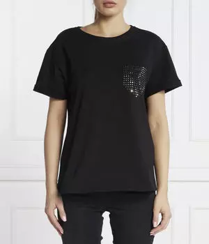 Футболка Liu Jo Regular Fit с имитацией кармана, черный