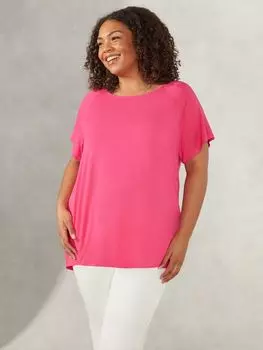 Футболка Live Unlimited Curve с развевающимися рукавами, розовая