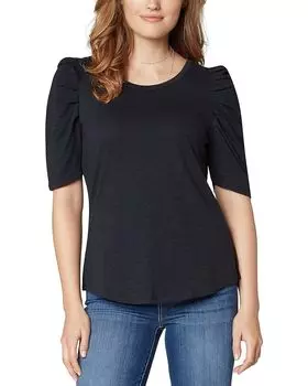 Футболка Liverpool Los Angeles Gathered Short Sleeve Knit, черный