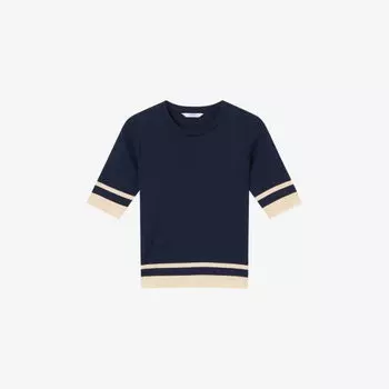 Футболка Lk Bennett Micha с коротким рукавом и полосками, темно-синий