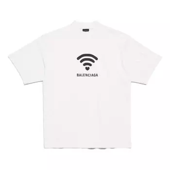 Футболка lo_ve t-shirt 'off white' Balenciaga, белый