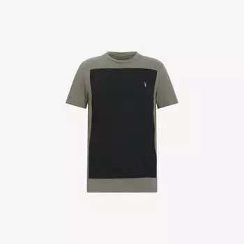 Футболка Lobke в стиле колор-блок из хлопкового джерси Allsaints, цвет planet grey/jt