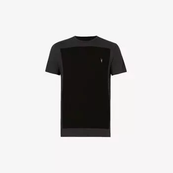 Футболка Lobke в стиле колор-блок из хлопкового джерси Allsaints, черный