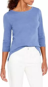 Футболка-лодочка с рукавом 3/4 NIC+ZOE, цвет Cornflower