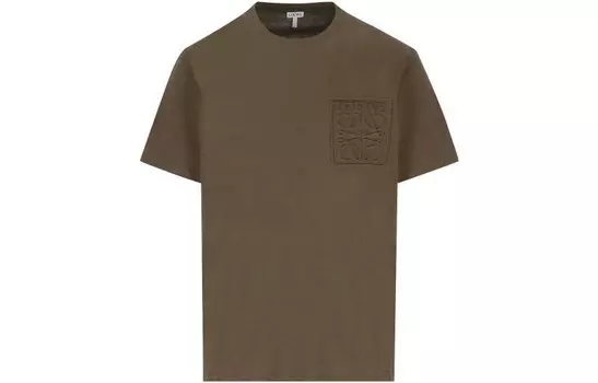 Футболка Loewe из хлопка с тиснением, зеленый