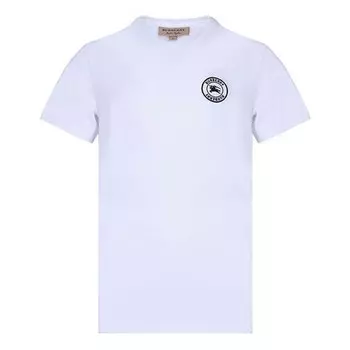 Футболка logo cotton short sleeve men's white Burberry, белый