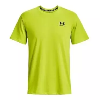 Футболка logo embroidered heavyweight short sleeve t-shirt 'neon green' Under Armour, зеленый
