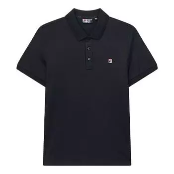Футболка logo embroidered logo short sleeve polo shirt navy blue Fila, синий