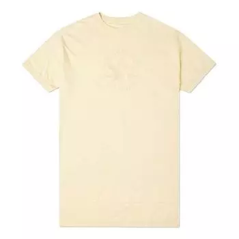 Футболка logo embroidered loose casual mid-length short sleeve 'light yellow' Converse, желтый