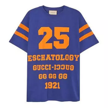 Футболка logo football tee 'blue' Gucci, синий