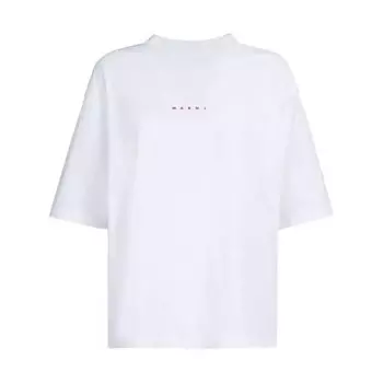 Футболка logo-print cotton t-shirt Marni, белый
