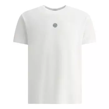 Футболка logo print regular t-shirt 'white' Stone Island, белый