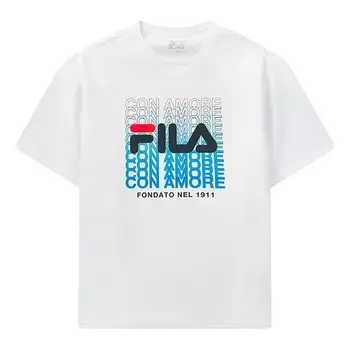 Футболка logo printing ventilate knit male white Fila, белый
