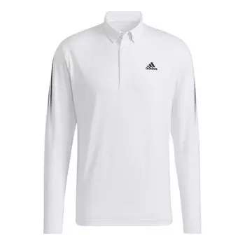 Футболка logo stripe long sleeves slim fit polo shirt white Adidas, мультиколор
