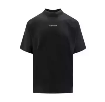 Футболка logo t-shirt 'black white' Balenciaga, черный