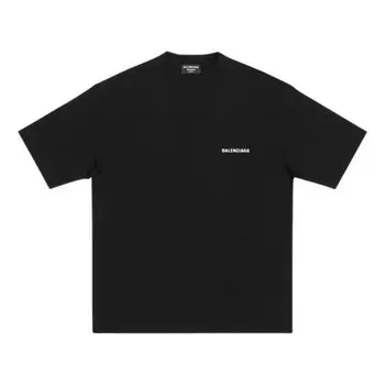 Футболка logo t-shirt medium fit 'black' Balenciaga, черный