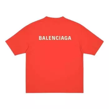 Футболка logo t-shirt medium fit 'bright red' Balenciaga, красный