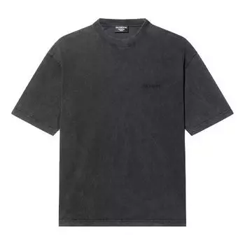 Футболка logo t-shirt medium fit 'grey' Balenciaga, серый