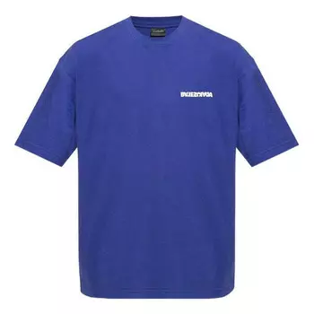 Футболка logo t-shirt medium fit 'indigo' Balenciaga, индиго