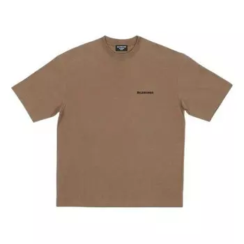 Футболка logo t-shirt medium fit 'tan' Balenciaga, бежевый