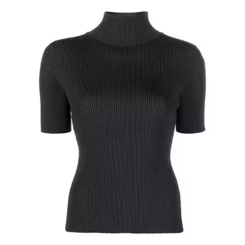 Футболка logo-trim ribbed t-shirt 'black' Off-White, черный