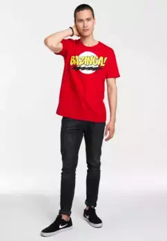 Футболка Logoshirt "Bazinga - The Big Bang Theory", с классным принтом спереди, красный